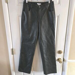 Garage Faux Leather Pants Womens 7 Gray Straight Leg High Rise Vegan Streetwear